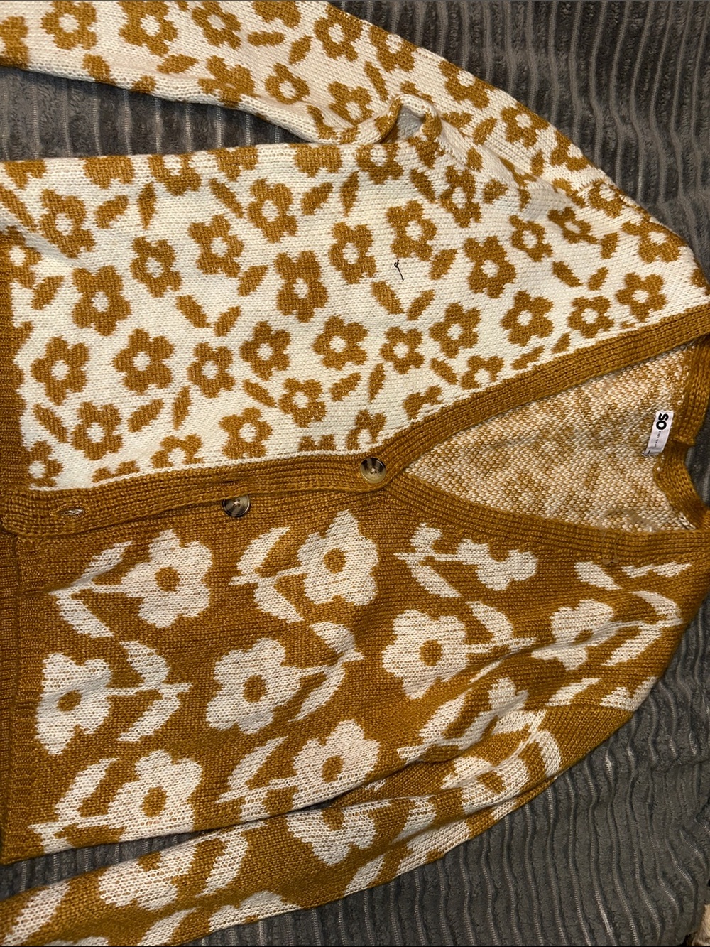 SO Two-Tone Mustard & Cream Knit Sweater